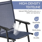 Yaheetech Patio Chairs Set of 4 Outdoor Folding Lawn Chairs, folds flat - Image 7