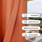 BONZER Outdoor Curtains for Patio Waterproof Thick Privacy Extra Wide | Grommet - Image 4