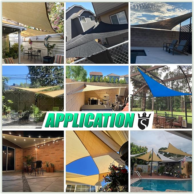 Royal Shade 12' x 14' x 18.4' Blue Right Triangle Sun Shade Sail Order to Make - Image 4