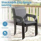 DIFY Patio Dining Chairs Set of 4, Stackable Outdoor Metal Chairs - Image 5