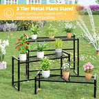 Simple Trending 3 Tier Metal Plant Stand Outdoor Indoor Waterproof, Stackable - Image 4