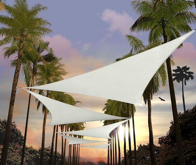Amgo Custom Size 10' x 10' x 10' White Triangle Sun Shade Sail UPF50+ AGTAPT12 by Amgo