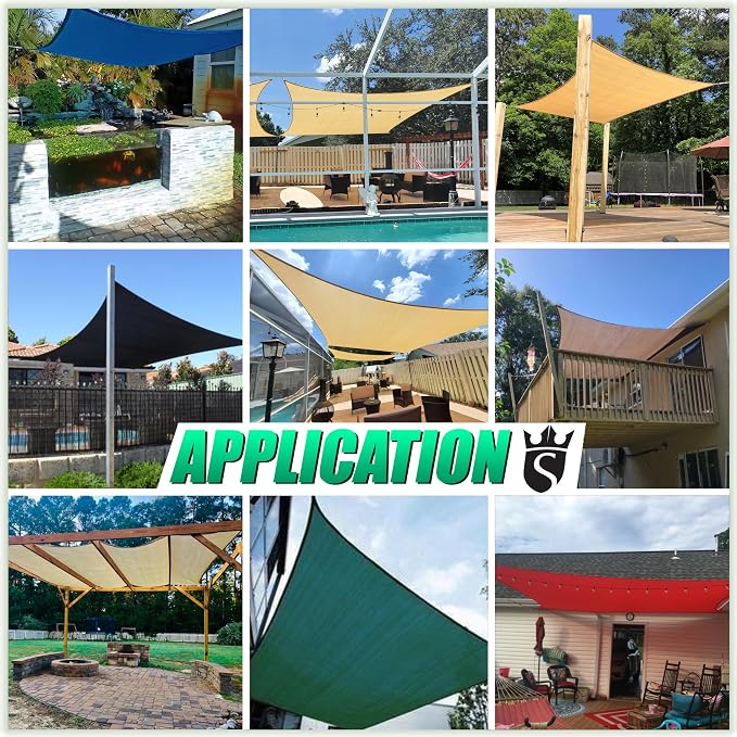 Royal Shade 8' x 10' Custom Size Brown Rectangle Sunshade Sail - Image 5