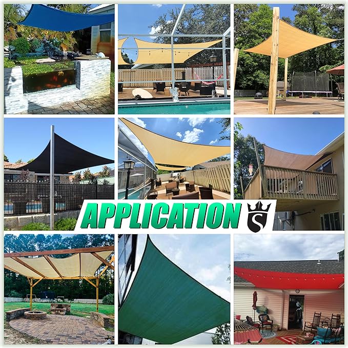 Royal Shade 12' x 12' Custom Size Blue Rectangle Sunshade Sail - Image 5