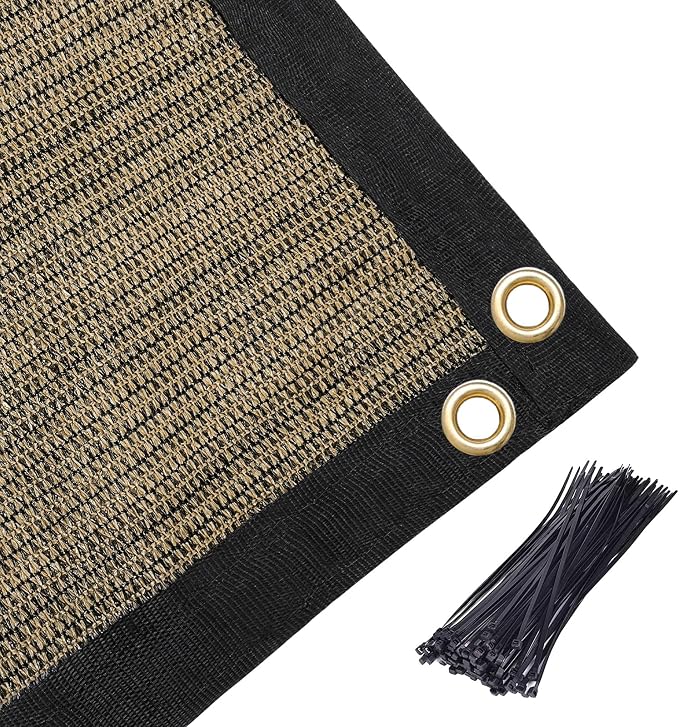 Amagenix 90% Shade Fabric 15'X 16' Mocha Sun Shade Cloth - Image 6