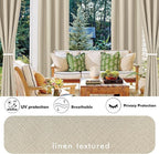 Linen Outdoor Curtains for Patio Waterproof 4 Pcs 54x108 In Cream | Light - Image 3