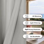 BONZER Outdoor Curtains for Patio Water Resistant Thick | Heavy Privacy Light - Image 4