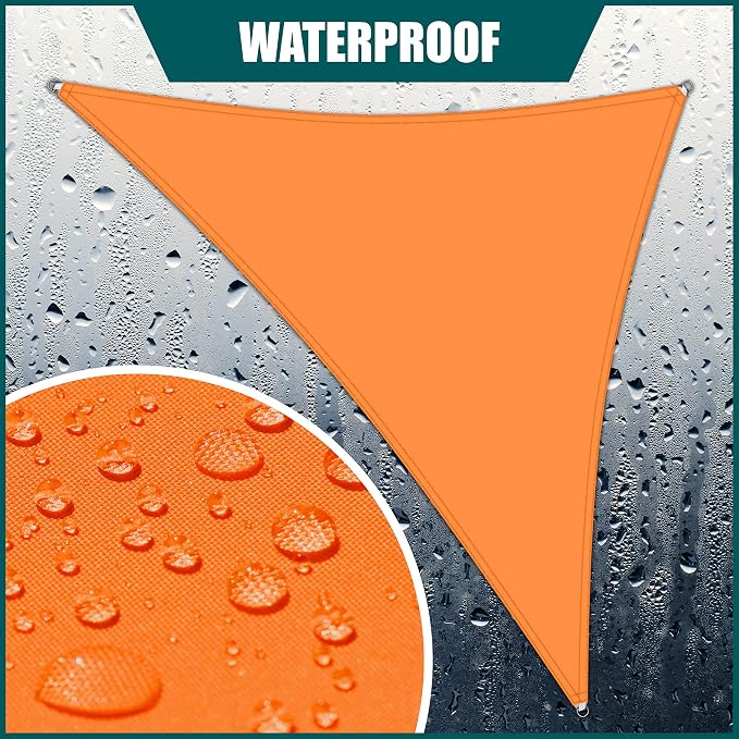 Royal Shade 15' x 21' x 25.8' Orange Triangle Waterproof Sun Shade Sail Order - Image 2