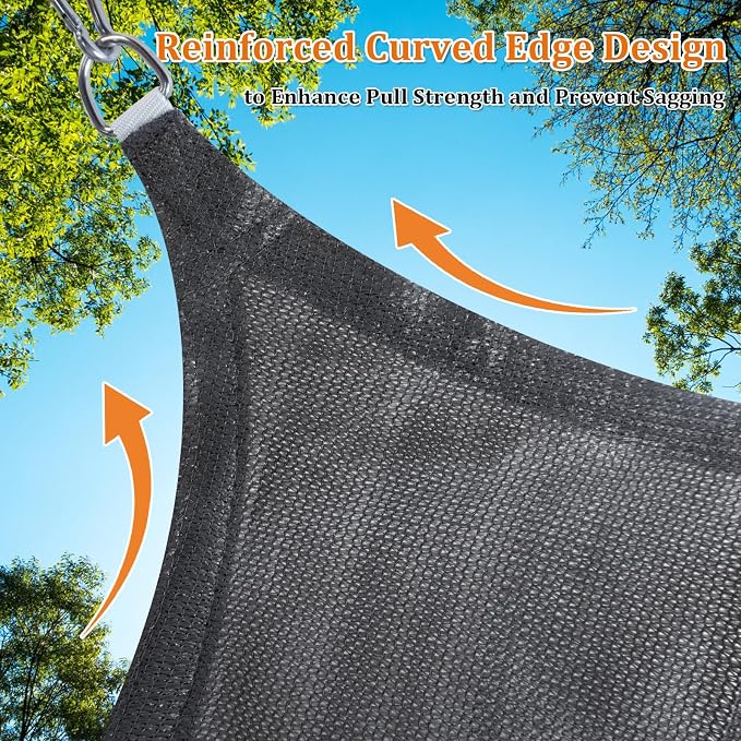 Shade&Beyond Custom Sun Shade Sail 11'x13'x17' Triangle Sun Sail Shades Patio - Image 5