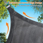 Shade&Beyond Rectangle Sun Shade Sail 16'X20' Permeable Canopy Dark Grey - Image 5