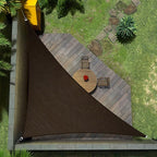 Amgo 14' x 14' x 19.8' Brown Right Triangle Sun Shade Sail Outdoor Canopy by Amgo