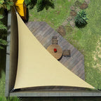 Amgo Custom Size 12' x 13' x 17.7' Beige Right Triangle Sun Shade Sail UPF50+ by Amgo