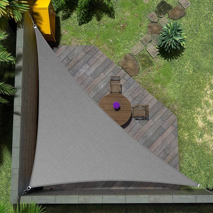 Amgo Custom Size 24' x 24' x 33.9' Gray Right Triangle Sun Shade Sail UPF50+ by Amgo