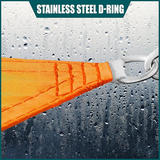 Royal Shade 13' x 15' x 19.8' Orange Triangle Waterproof Sun Shade Sail Order - Image 4
