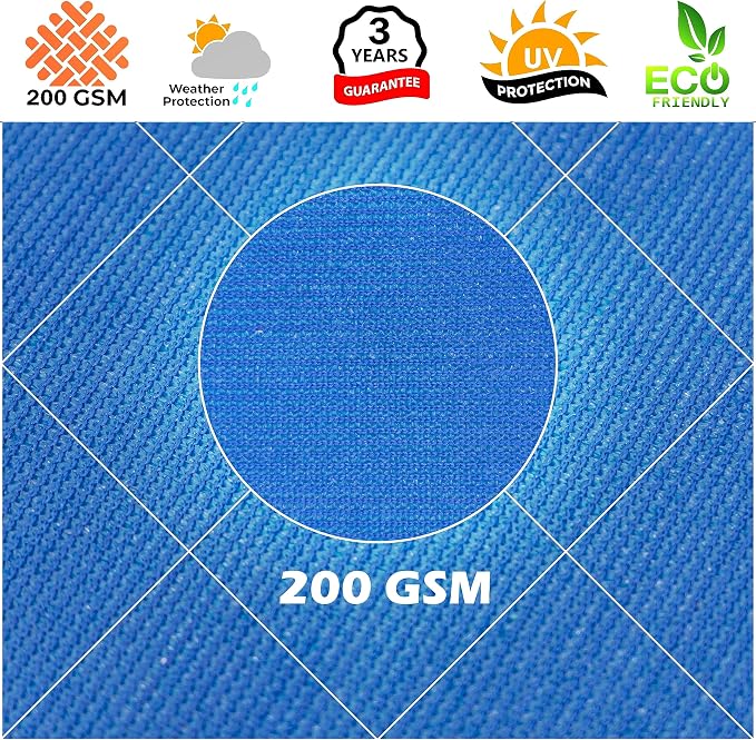 Royal Shade 12' x 17' x 20.8' Blue Right Triangle Sun Shade Sail Order to Make - Image 8