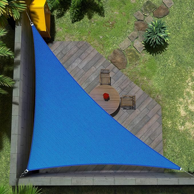 Amgo Custom Size 21' x 21' x 29.7' Blue Right Triangle Sun Shade Sail UPF50+ by Amgo