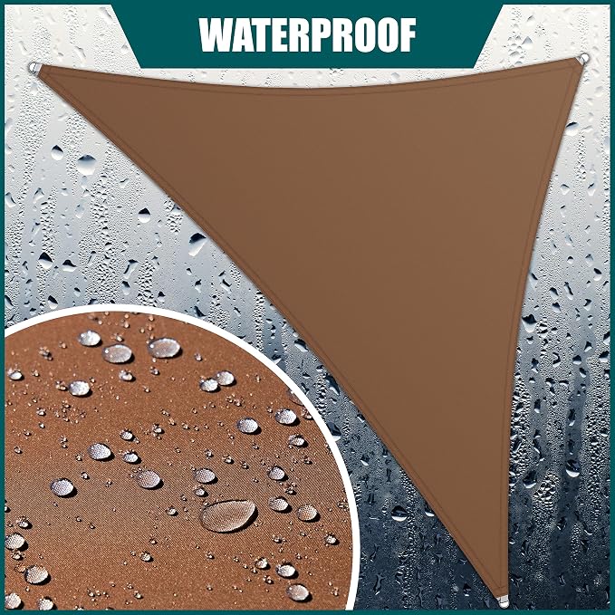 Royal Shade 10' x 18' x 20.6' Brown Triangle Waterproof Sun Shade Sail Order to - Image 2