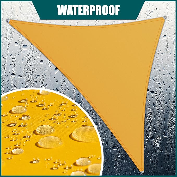 Royal Shade 12' x 20' x 23.3' Yellow Triangle Waterproof Sun Shade Sail Order - Image 2