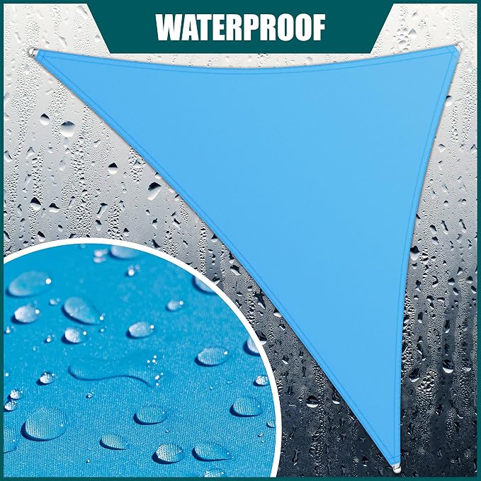 Royal Shade 5' x 9' x 10.3' Blue Triangle Waterproof Sun Shade Sail Order to - Image 2