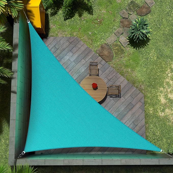 Amgo Custom Size 20' x 21' x 29' Turquoise Right Triangle Sun Shade Sail UPF50+ by Amgo