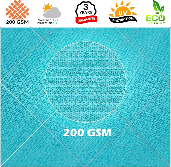 Royal Shade 10' x 17' Turquoise Rectangle Square Sun Shade Sail Order to Make - Image 8