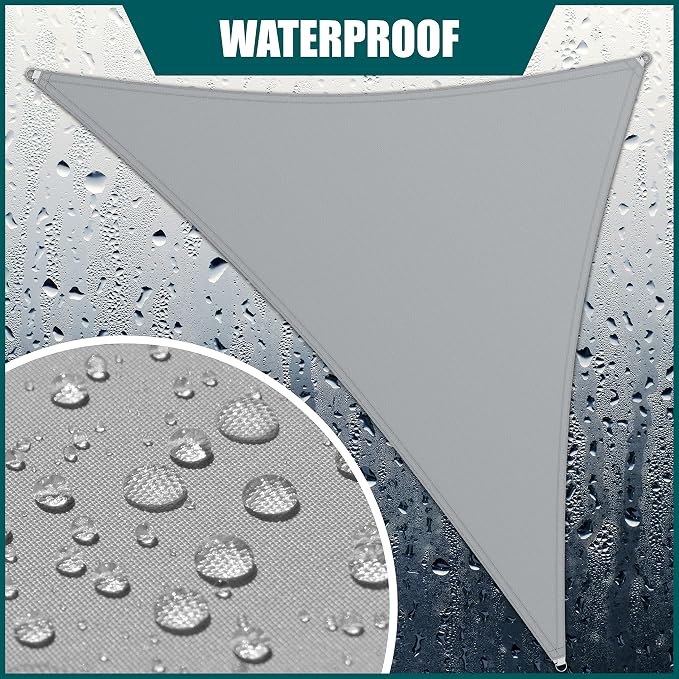 Royal Shade 9' x 18' x 20.1' Grey Triangle Waterproof Sun Shade Sail Order to - Image 2